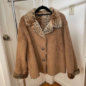 Cheetah Lined Suede Jacket